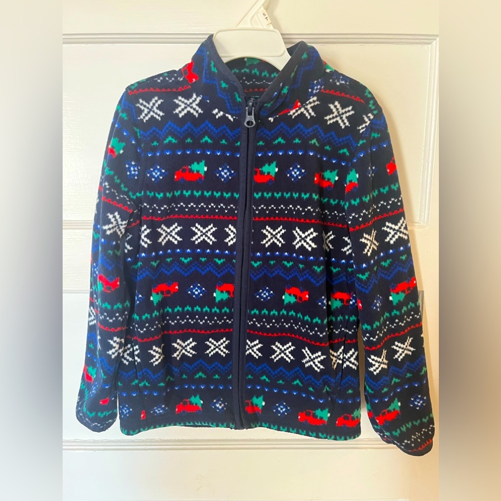 5T Fleece Pullover Oshkosh Bgosh Christmas Tree & Trucks with Zip neck
